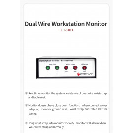 ESDMAN P/N: 001-8103 Dual Operator Dual-Wire Wrist Strap Monitor