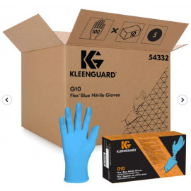 KleenGuard® G10 Flex™ Blue Nitrile Gloves (54332), Tactile Disposable Gloves, 10 Boxes / Case, 100 Small Blue PPE Gloves / Box (1,000 Total)