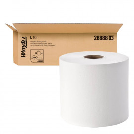 WypAll® L10 Roll Control Wipers (28888), White 1-Ply, 6 Rolls / Case, 300m / Roll (6,000 Sheets)