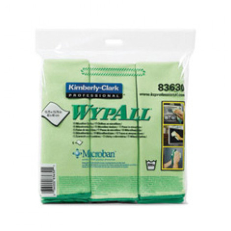  WYPALL* Microfibre Cloths with MICROBAN Antimicrobial Product Protection - Green