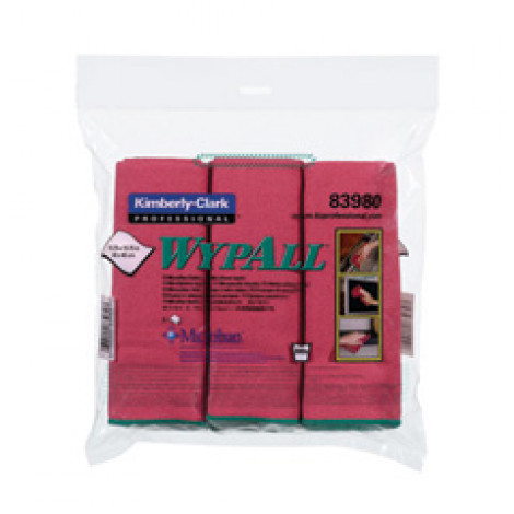  WYPALL* Microfibre Cloths with MICROBAN Antimicrobial Product Protection - Red