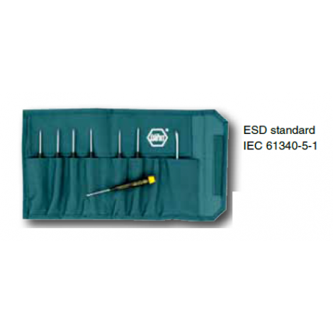 Wiha #Set 8 Pcs. TORX® Precision ESD Safe Dissipative Handle Set In Pouch